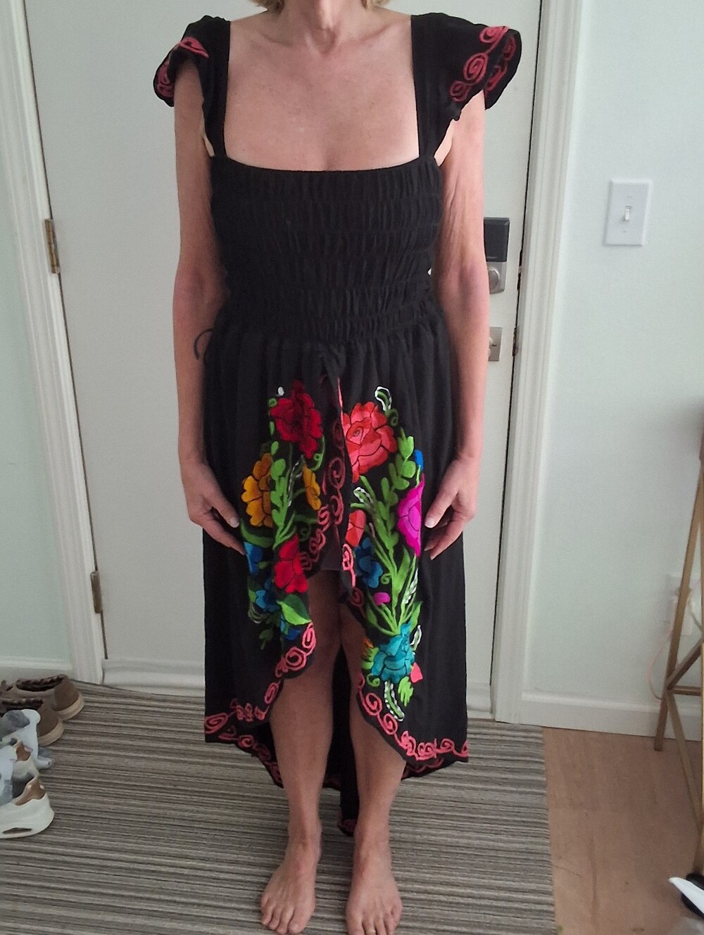 Black Embroidered Top/Tunic